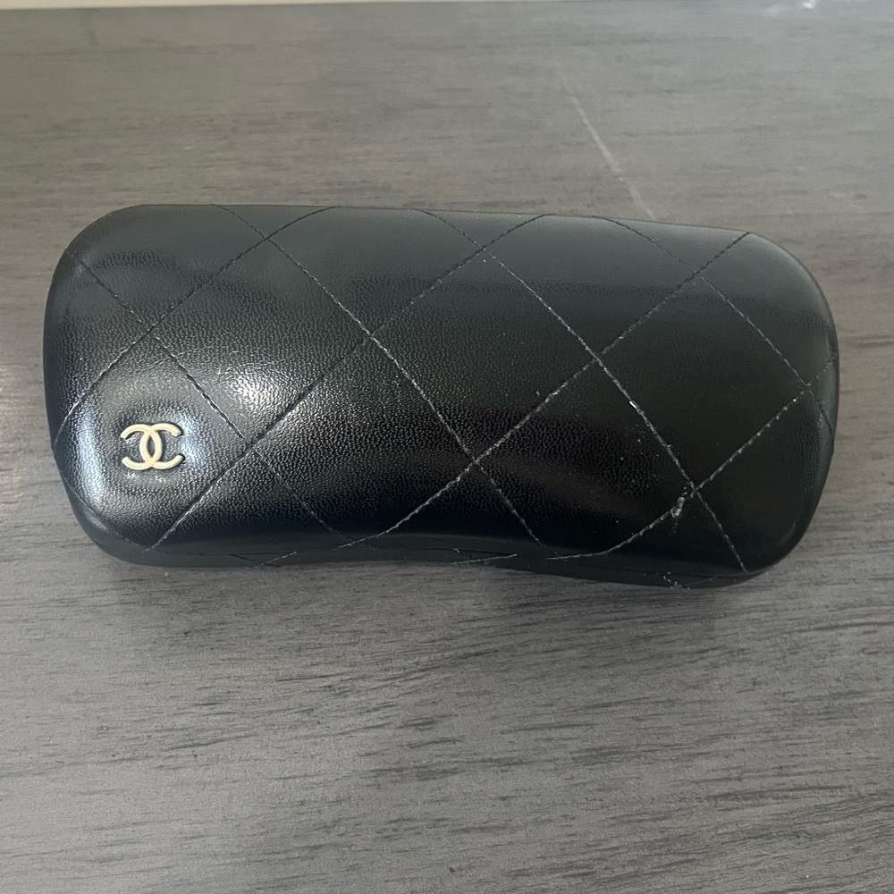 CHANEL Black Quilted Eyewear Case
